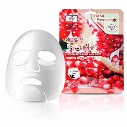 3W Clinic Тканевая маска для лица ГРАНАТ Fresh Pomegranate Mask Sheet.