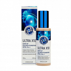 ENOUGH Тональный крем для лица КОЛЛАГЕН Ultra X10 Cover Up Collagen Foundation SPF50+ PA+++ (23), 100 мл.