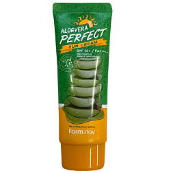 FarmStay  Солнцезащитный крем для лица и тела с алоэ Aloevera Perfect Sun Cream SPF 50+ PA+++, 70мл.