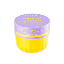 Spark'&Glow Скраб для тела с ароматом соленой карамели - Body scrub purple toffee scent, 400г.