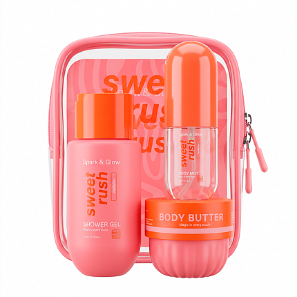 Spark'&Glow Набор для тела с ароматом кокоса и ванили - Body travel set vanilla blur,(50*110*35) мл.
