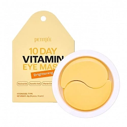 PETITFEE Гидрогелевые патчи для кожи вокруг глаз  10Day Vitamin Eye Mask Brightening, 10пар.