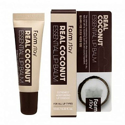 FarmStay Бальзам для губ с экстрактом кокоса - Real coconut essential lip balm, 10мл.