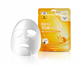 3W Clinic Тканевая маска для лица КОЭНЗИМ Fresh Coenzyme Q 10 Mask Sheet.