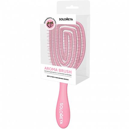 SOLOMEYA Расческа для сухих и влажных волос АРОМАТ КЛУБНИКИ овальная Solomeya Wet Detangler Brush Oval Strawberry.