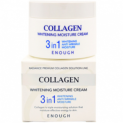 Enough Крем для лица увлажняющий с коллагеном 3в1 – Collagen 3in1 whitening moisture cream, 50мл.
